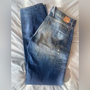 Energie Men’s 31x34 Distressed Streetwear Denim Jeans 31 x 34 Buttonfly